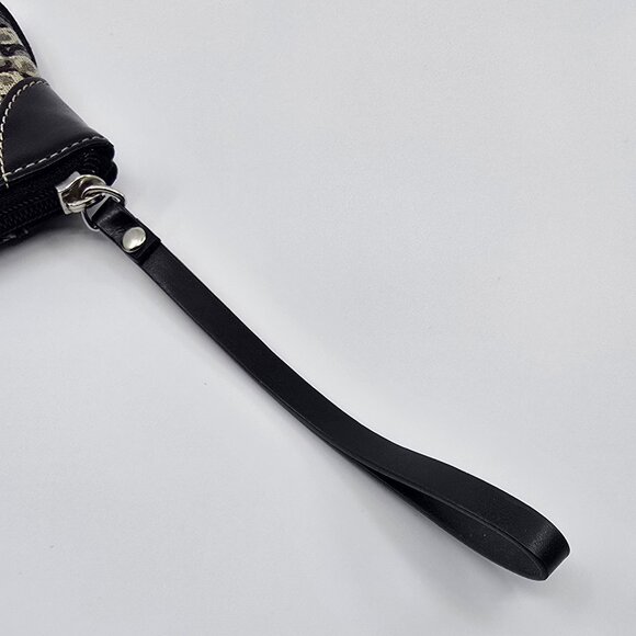 Vintage Liz Claiborne Black White Checkered Monogram Mini Wristlet Coin Purse Y2 - Picture 6 of 6